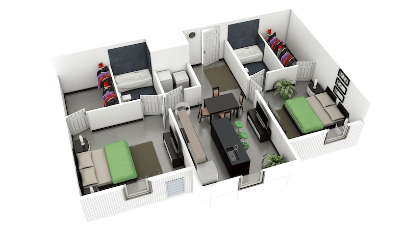 2-bed, 2-bath apartment at Fishtown Flats